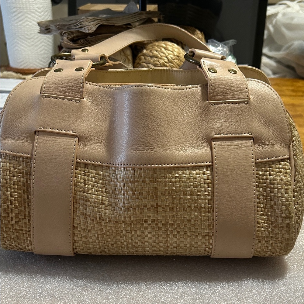 Chloe Raffia/Woven Leather Handbag